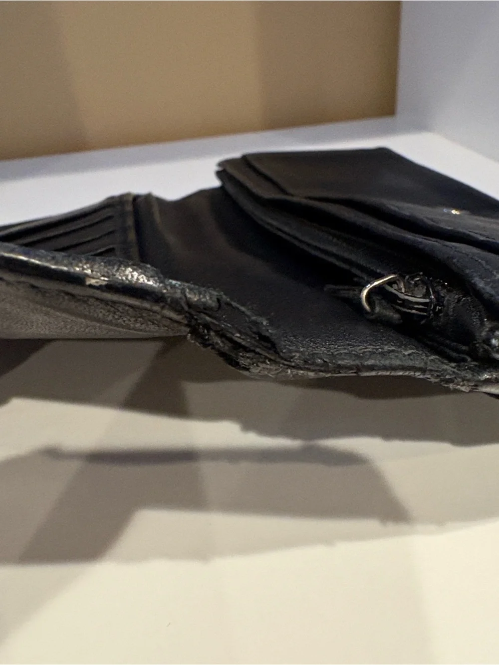 Vintage Gucci black leather continental wallet